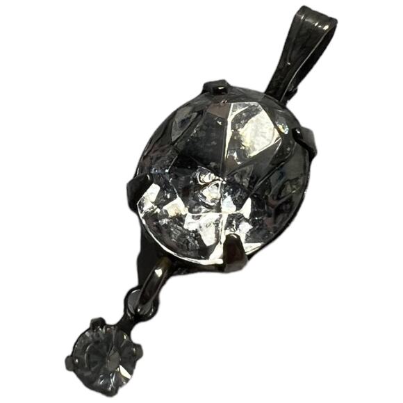 Faux Diamond Small Drop Pendant - Elegant & Sparkling Design - Picture 1 of 8